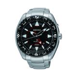 Seiko Kinetic GMT Prospex Black Dial Stainless Steel Bracelet Watch