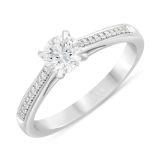 Platinum and 0.32ct Diamond Ring with Shoulder Diamonds