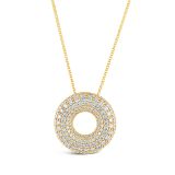 Weir Collection 18k Gold Diamond Circle Pendant