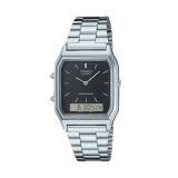 Retro Steel Analogue & Digital Bracelet Watch
