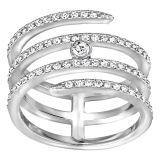 Swarovski Rhodium Plated Coiled Creativity Ring Size 50