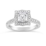 Platinum Asscher Cut Diamond Ring