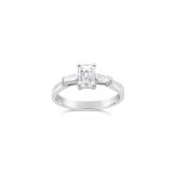 Platinum Emerald Cut Diamond Ring