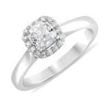 Weir Collection Platinum .75ct Cushion Cut Diamond Halo Ring