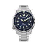 Photo of the Citizen Promaster Diver Automatic 44mm watch with a blue dial and stainless steel case, designed for superior performance and style underwater.