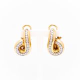 18k yellow gold diamond twist earrings