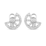 18k White Gold Cartwheel Earrings