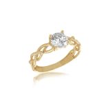 9k CZ Solitaire Infinity Style Ring