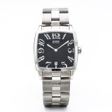 Square Ladies Black Dial Quartz Stainless Steel Watch