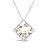 Weir Collection Multi Coloured Diamond Pendant