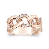 18k Rose Gold and Diamond Link Design Ring