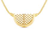 Weir Collection 18k Gold 5 Diamond Bow Necklace 4.5903