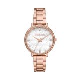 Pyper 39mm, White Dial, Quartz Movement, Stainless Steel & Rose Gold PVD Crystal Pave Watch