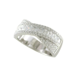 Sterling Silver Crossover Cubic Zirconia Promise Rings