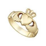 9k Yellow Gold Heavy Claddagh Ring