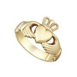 14k Yellow Gold Heavy Ladies Claddagh Ring