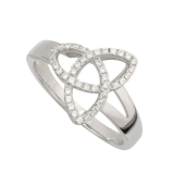 Sterling Silver Trinity Knot Cubic Zirconia Ring