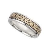 Sterling Silver & 10k Yellow Gold Trinity Knot Ring