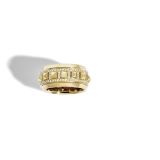 Statement Paris Rockaway 18K Yellow Gold Half Paved Diamond Ring